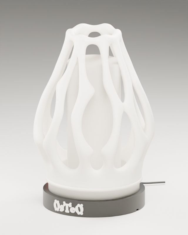Lattice shade lamp with the light off