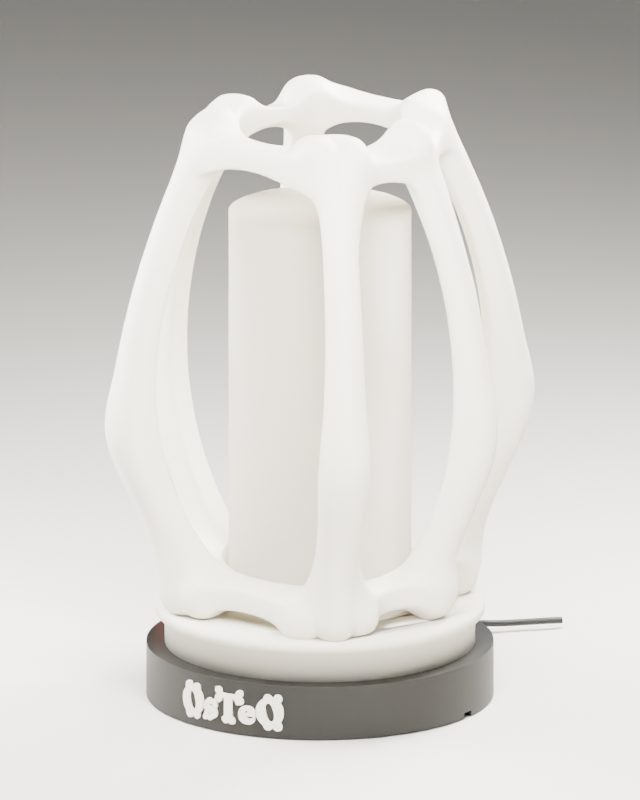 Rib shade lamp with the light off