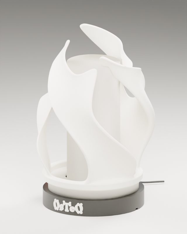 Spiral shade lamp with the light off