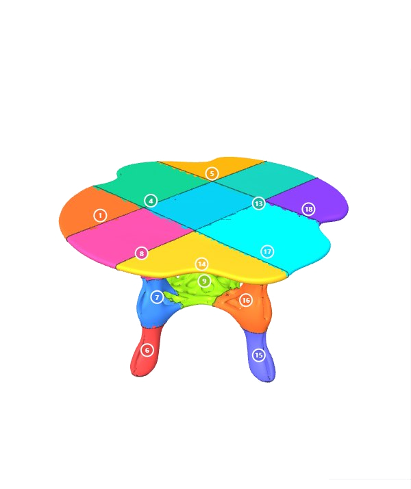 3D view view of a real OsTeO design, split for printing