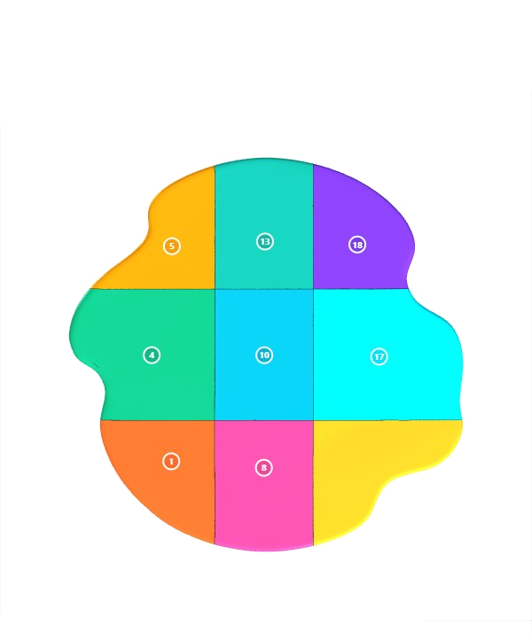 Top view of a real OsTeO design, split for printing